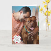 Carte Best Dog Dad Ever Photo (Fleur jaune)