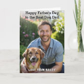 Carte Best Dog Dad Personalized Pet Photo Father's Day (Devant)