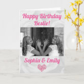 Carte Best Friends Besties BFF Anniversaire Ajouter des  (Fleur jaune)