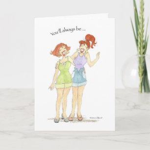 Carte Best Friends deux filles