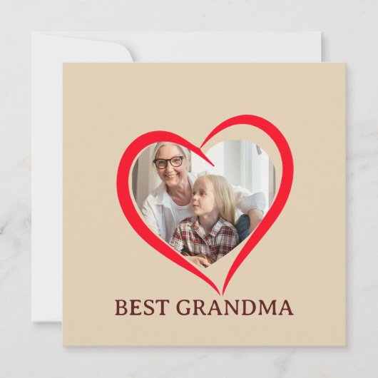 Carte Best Grandma Personalized Unique Flat Card (Devant)