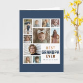 Carte Best Grandpa Ever 10 Photo Collage (Fleur jaune)