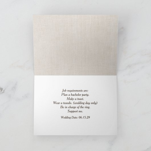 Carte Best Man Request Want Ad (Intérieur)