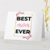 Carte Best Mom Ever black (Fleur jaune)