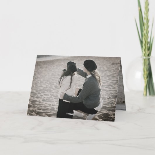 Carte Best Mom Ever Blanc Gras Bracelet Script Photo mod (Dos)