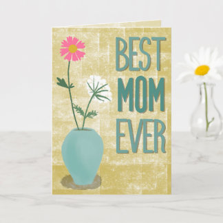 Carte Best Mom Ever – Modern Floral Abstract with Vase