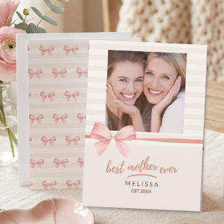 Carte Best Mom Ever Soft Blush Cream Script Mother's Day