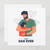 Carte Best Papa Ever - Carte Fête des pères (Devant / Derrière)