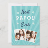 Carte Best Papou Ever | Father's Day Flat Photo (Devant)