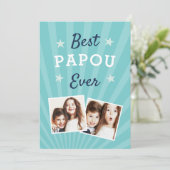 Carte Best Papou Ever | Father's Day Flat Photo (Debout devant)