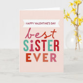 Carte Best Sister Ever Valentines Day Card (Fleur jaune)