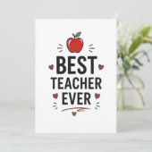 Carte Best Teacher Ever  (Debout devant)