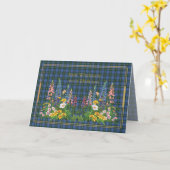 Carte Best Wishes On Birthday Nova Scotia Tartan (Fleur jaune)