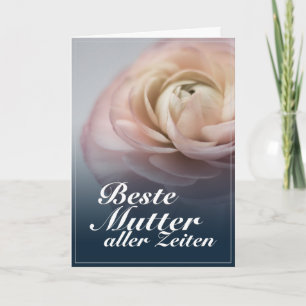 Carte Beste Mutaller Zeiten mit großer rosa Rose