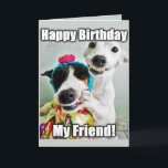 Carte Bestfriend Funny Cute Dog Birthday Card<br><div class="desc">Come and support thank you!</div>