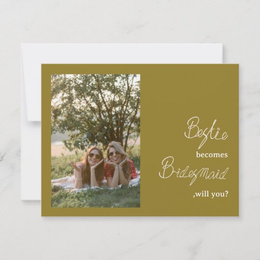 Carte Bestie devient Bridesmaid Proposition Photo (Devant)