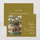 Carte Bestie devient Bridesmaid Proposition Photo (Devant / Derrière)