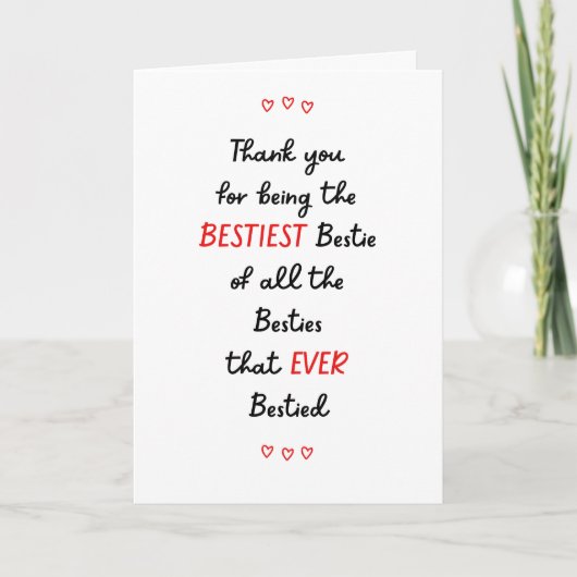 Carte Bestie Meilleur Ami Merci (Devant)