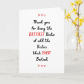 Carte Bestie Meilleur Ami Merci (Fleur jaune)