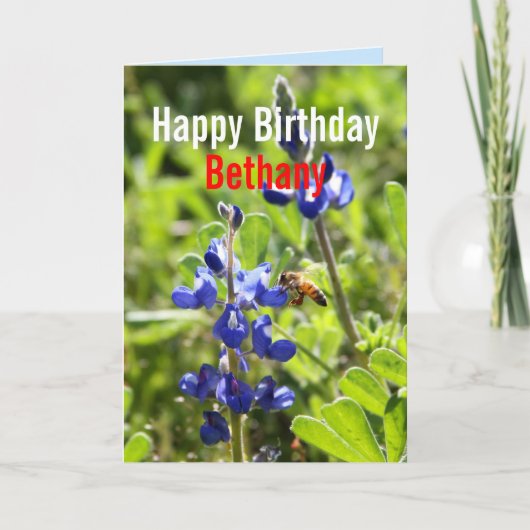 Carte Bethany Texas Bluebonnet Joyeux anniversaire (Devant)