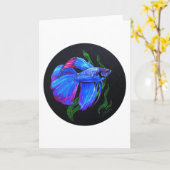 Carte BETTA ! ! ! Poissons de combat siamois (Fleur jaune)