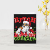 Carte Better Have My Cookies Santa Claus Christmas Funny (Fleur jaune)