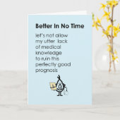 Carte Better In No Time - un drôle de poème "Get well so (Fleur jaune)