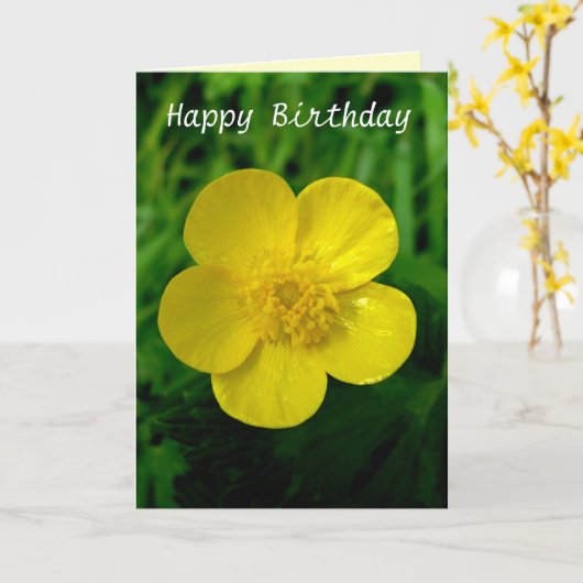 Carte Beurre - Anniversaire (Fleur jaune)