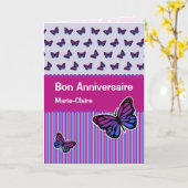 Carte Beurre anniversaire nom personnalisé français (Fleur jaune)
