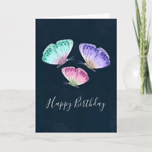 Carte Beurre d'aquarelle couleur mignonne Anniversaire (Devant)
