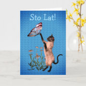 Carte Beurre de chat polonais mignon (Fleur jaune)