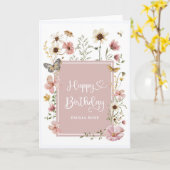 Carte Beurre de Fleur sauvage roux Muet Joyeux anniversa (Fleur jaune)