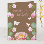 Carte Beurre floral rose du jardin 1er anniversaire de l (Fleur jaune)