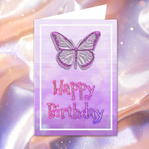 Carte Beurre pourpre fille's Joyeux anniversaire