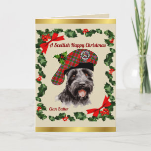 Carte Beurre Scottie Chien Noël personnalisé