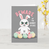 Carte Beware Bunny Kicks Faux Gold Card (Fleur jaune)