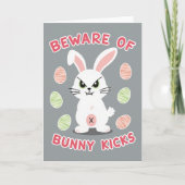 Carte Beware Bunny Kicks Pattern Card (Devant)