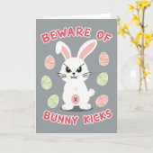 Carte Beware Bunny Kicks Pattern Card (Fleur jaune)