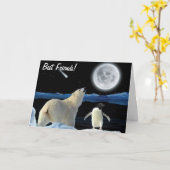 Carte BFF Best Friends Forever POLAR BEAR & PEGUIN (Fleur jaune)