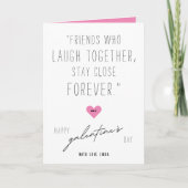 Carte BFF Galentine's Day Pink Heart Photo Collage (Devant)
