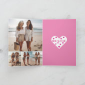 Carte BFF Galentine's Day Pink Heart Photo Collage (Intérieur)
