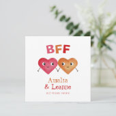 Carte BFF Meilleurs Amis Pour toujours Mignonne Amitié V (Debout devant)