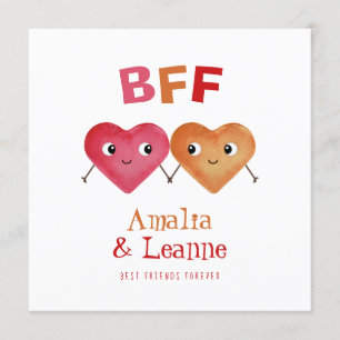 Carte BFF Meilleurs Amis Pour toujours Mignonne Amitié V