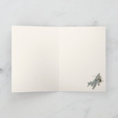 Carte Bi-plans Art Déco - bleu Joyeux Anniversaire + nom (Intérieur)