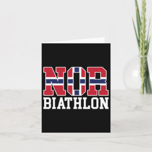 Carte Biathlète du drapeau norvégien - Norvégien Nor Bia