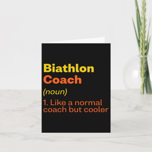 Carte Biathlon Coach Définition Funny Biathlète Humour 7 (Devant)