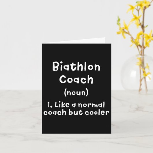 Carte Biathlon Coach Définition Funny Biathlète Humour 8 (Fleur jaune)
