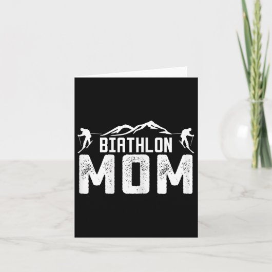 Carte Biathlon féminin Maman Mère Biathlète Ski de fond  (Devant)