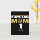 Carte Biathlon Maman Compétition de ski Biathlète 1 (Fleur jaune)