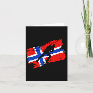 Carte Biathlon Norvège Drapeau Norvégien Skin de fond